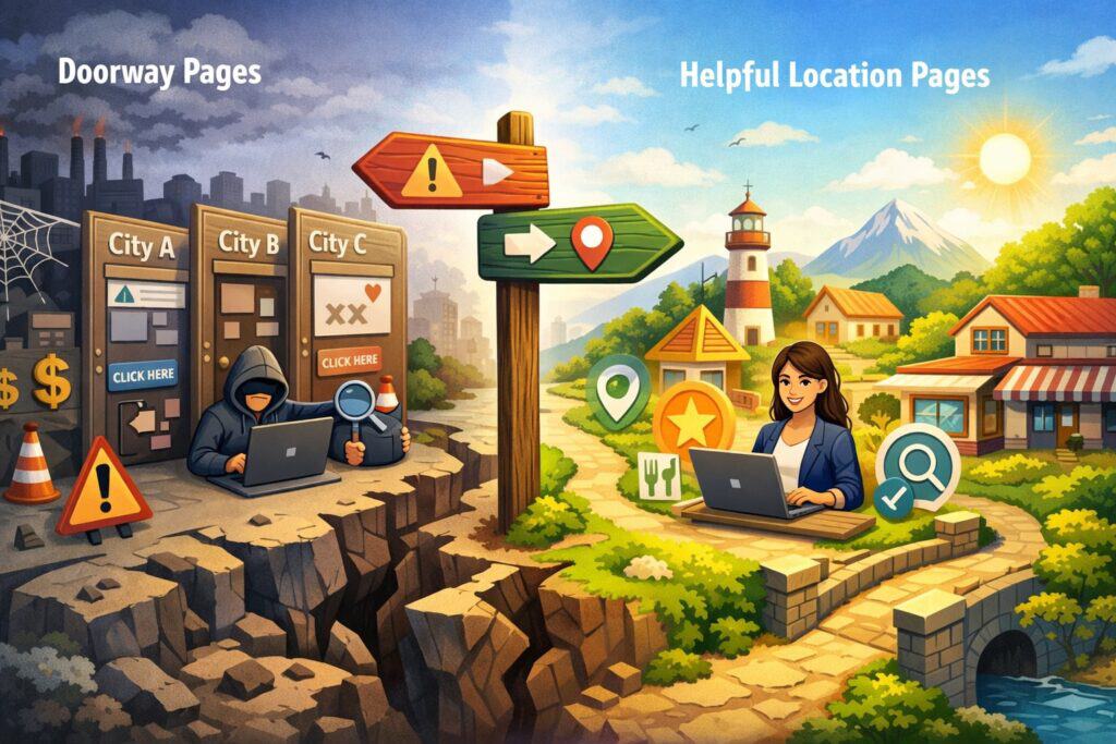 Doorway Pages vs. Helpful Location Pages: Stay on the Right Side