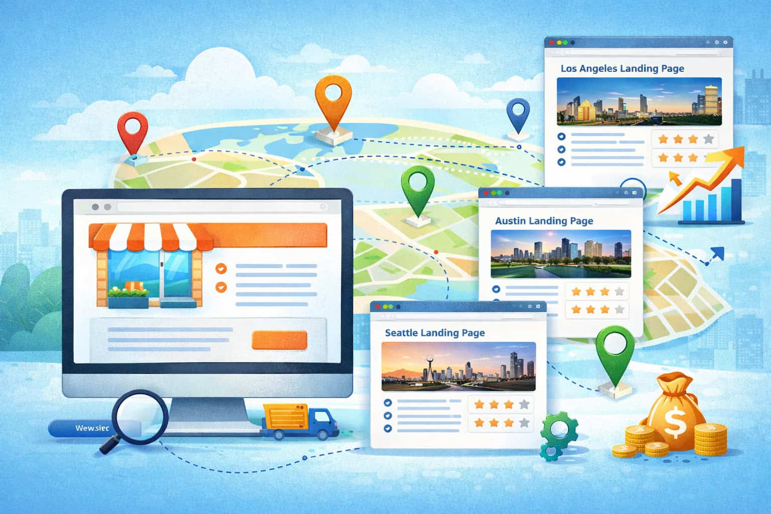 How to Create Location-Specific Landing Pages for Multiple Service Areas That Rank, Convert, and Scale