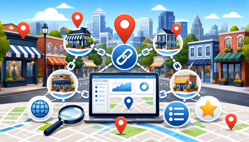 Local link building strategy illustration