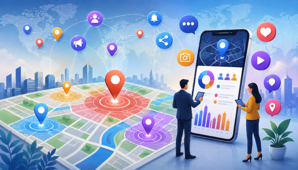 Geo-targeted social media marketing