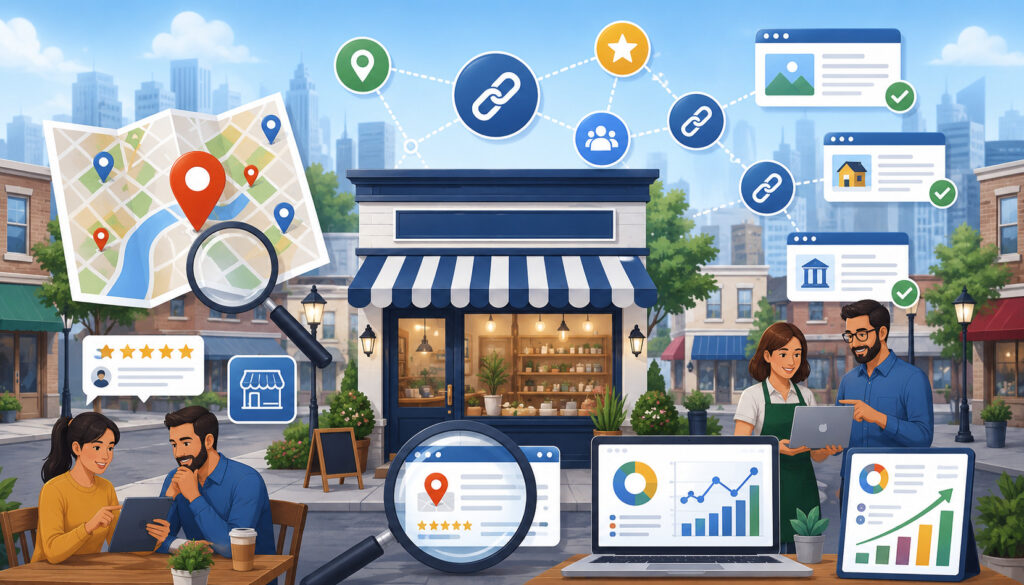 Local SEO link building illustration