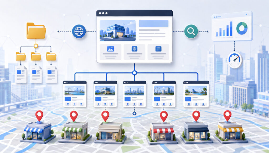 Website structure for multiple locations