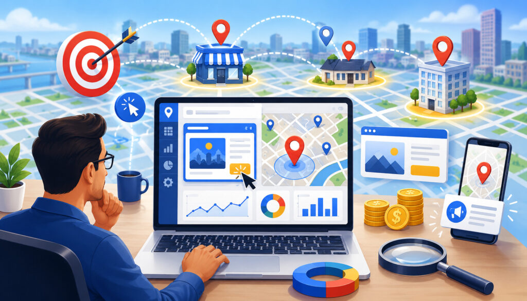 Location-based PPC campaign targeting local customers