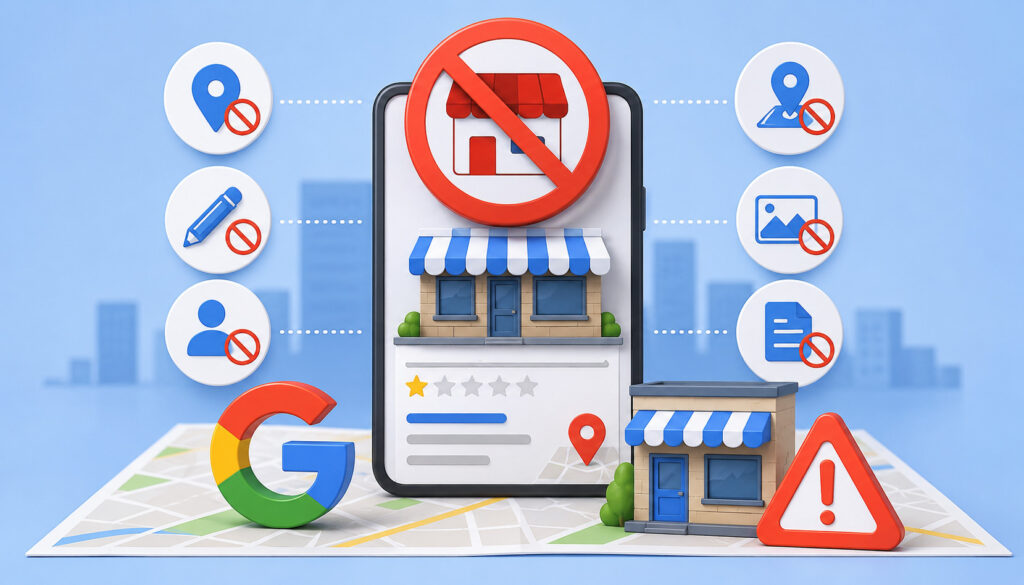 Google Business Profile suspension warning illustration